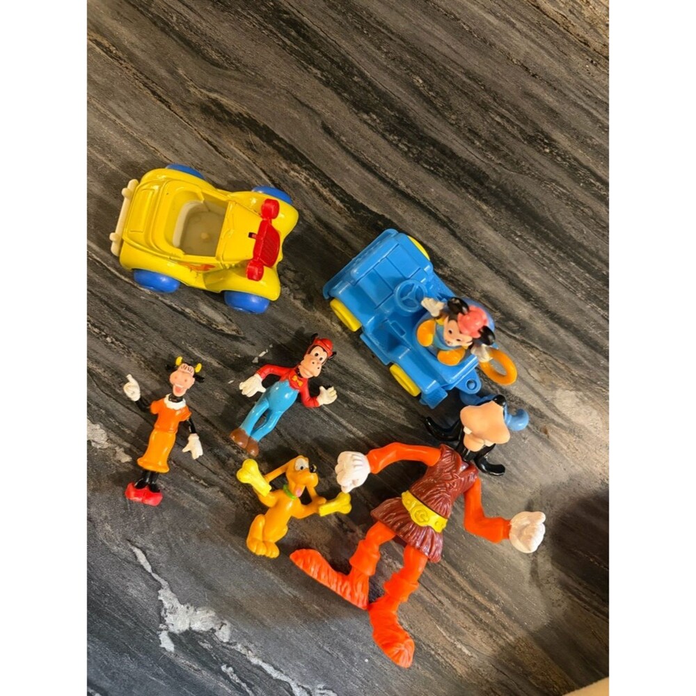 Disney Mickey & Friends Figure and Vehicle Playset Lot Goofy Pluto Minnie